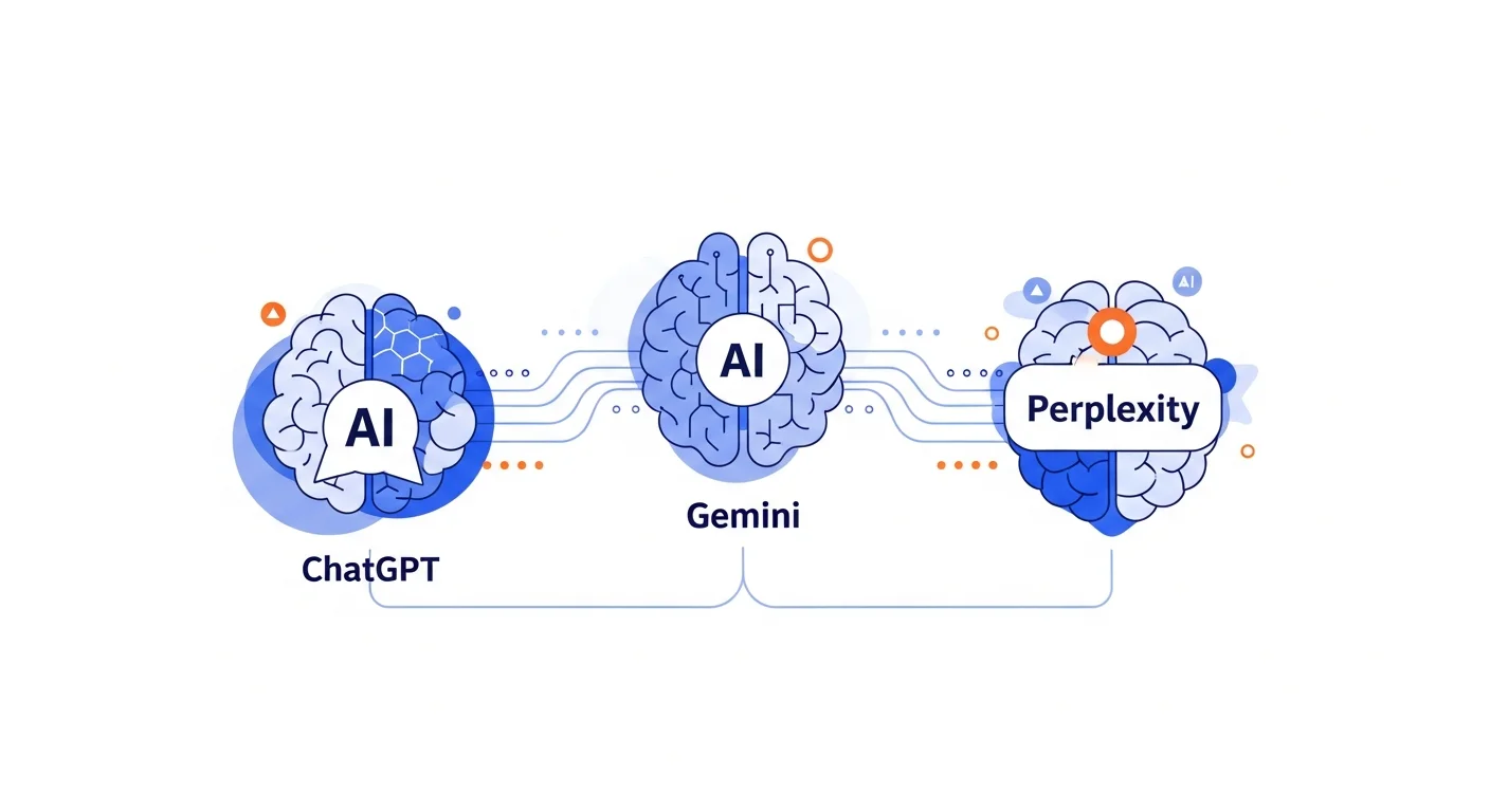 ChatGPT vs Gemini vs Perplexity: Comparison of AI search engines and dismantling of brand recommendation logic